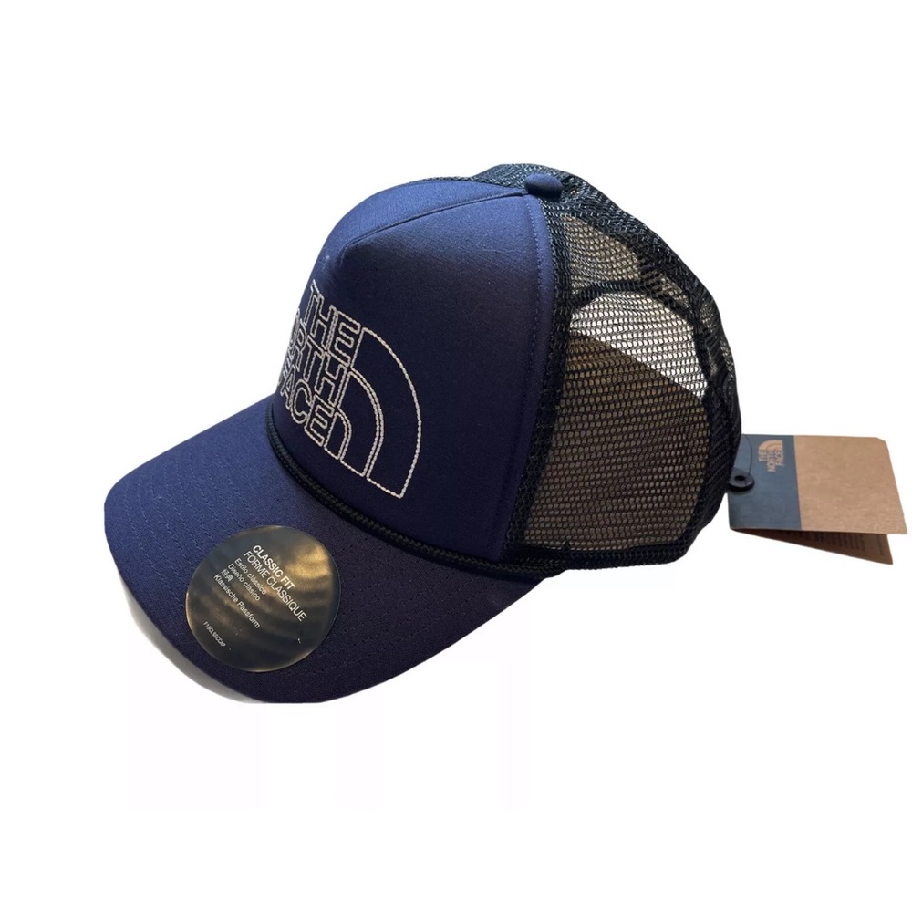 The North Face X Stitch Logo Trucker Hat RTO Navy - Picture 2 of 8